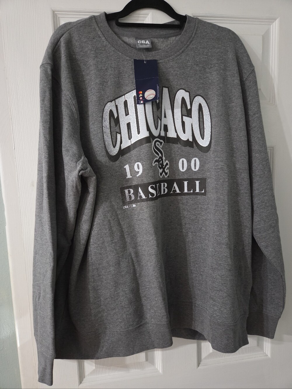 CSA Official MLB Chicago White Sox Gray Crewneck Fleece Sweatshirt .  XXL. NWT